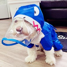 JOYnJOY 寵物動物紋防水雨衣, 藍色