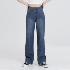 arua 아루아 여성용 세미와이드 워싱 롱 데님팬츠 WJ506
