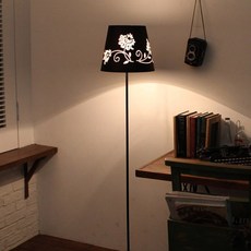 圖案印花立式燈罩, Black Flower