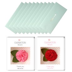 康乃馨胸針 2p + 訊息紅包袋 10p 套組, 1套, 感謝(信封), 隨機出貨(胸針)