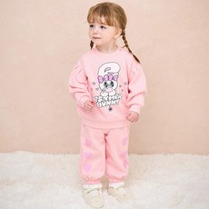 milkmile 女童Esther Bunny愛心滿滿刷毛上下衣套裝