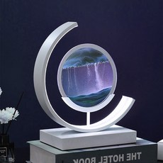 vittz LED流沙畫沙漏 床頭氛圍助眠燈, 白色(框架) + 藍色(沙)