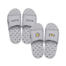 SHABATH 微笑與浴室防滑拖鞋, 2組, 灰色