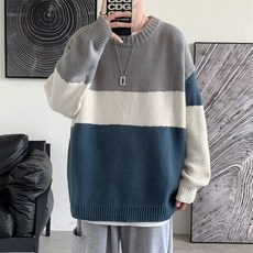 男款 DM 拼色圓領針織衫