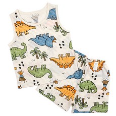 Maykids 男童恐龍印花無袖背心套裝