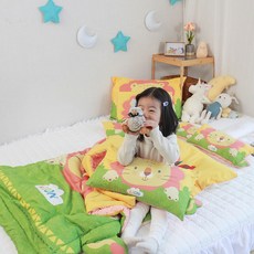 design n 孩童獅子印花記憶枕午睡被組, 黃色