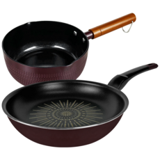 QUEEN SENSE IH電磁爐泡麵超方便單柄鍋 18cm+家用炒鍋Opera宮廷鍋 26cm組, 鍋+皇家鍋, 混色