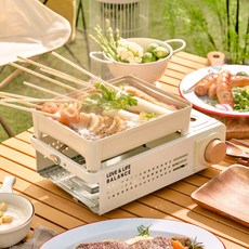 러브앤라이프밸런스 포니 미니 구이바다 올인원 스토브 캠핑버너, 아이보리, 1개