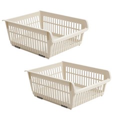 COZY 可堆疊收納籃, 象牙白, 2個