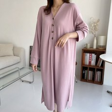 BORIMOM 孕婦大鈕扣設計哺乳連身裙 CH396