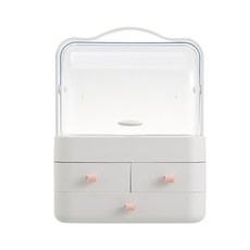 Selection攜帶式化妝品透明收納盒 粉色, 1個