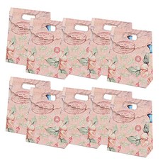 彩虹花朵禮物包裝袋 蝴蝶花 10入, 粉紅色