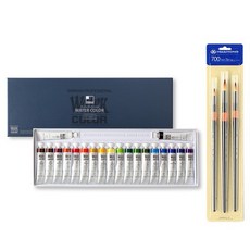 ShinHan 專家水彩油漆12ml + Hwonghong水彩刷700R B 3種套組, 20 種顏色