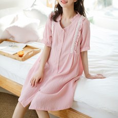 孕婦荷葉領長袖連身裙