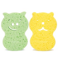 예꼬맘순식물성아기목욕스펀지, 혼합색상, 2개