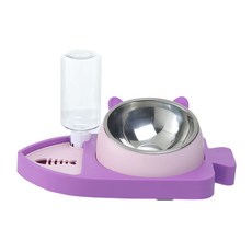 PASTEL PET 寵物魚形半自動多功能食器 FREE, 1個, 紫色