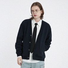 重磅毛圈布男款V領學院風開襟衫 CXS24FKCD801