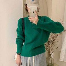 andstyle 女款簡約羅紋圓領針織套頭衫 261730