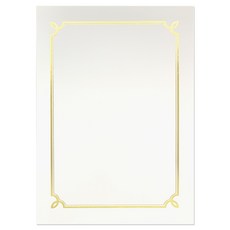 金箔花邊獎狀紙 A4, 100枚, 純白