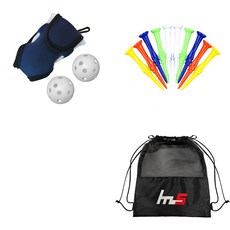 NAYASTYLE 高爾夫球袋 GFYP-134-2 + 塑膠高爾夫長球釘 10p 181 + PU袋套組, 藍色(球袋), 隨機出貨(長球釘)