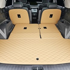 비비키 프리미엄 트렁크매트 트렁크바닥 + 등받이 세트, 현대 더뉴 팰리세이드 8인승 2022년형~, 새들브라운