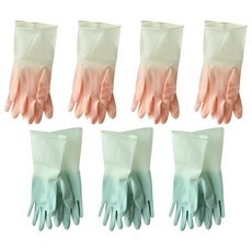 Baram 多用途橡膠手套 L 藍色雙色 3入 + 粉紅雙色 4入, 混合顏色, 7個, 大(L)