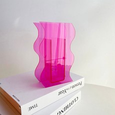 Ins Style波浪形壓克力花瓶架, 粉色