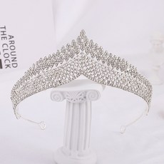 Estella 人字紋水晶皇冠 H256 EST321, 銀色, 1個