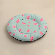 파스텔펫 반려동물 패턴 방수 원형 쿨매트, 그린, 1개