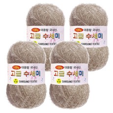 yarna 100g 대용량 고급수세미 뜨개실 4p + A인쇄도안 8종 세트, 128 베지밀, 1세트