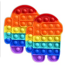 Chomi & Seven 彩虹地球泡泡按壓樂桌遊 2入, 混合色