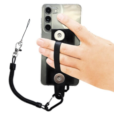 알리노 오토바이 딱판 스트랩 충전패드 + 스프링줄 세트, 블랙