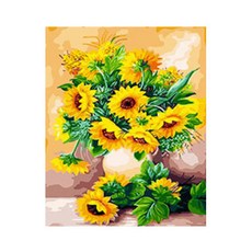 코쿼드 DIY 명화그리기 유화 그림 세트 600 x 750 mm, G10 해바라기 화병, 1개