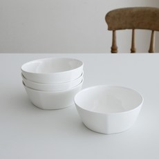 Roco Living 簡約骨瓷方型麵碗, 白色, 4個