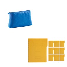 Miquelrius 糖果色化妝包 + 青雲紙質文件夾 10入組, 藍色(包), 黃色(文件夾), 1套