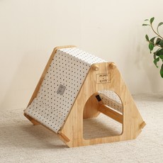 寵物實木三角屋, 1個, 白色