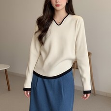 unheve 女款撞色羅紋T恤