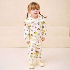 milkmile 女童嬌小花園領上衣下著套裝