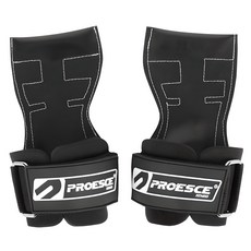 PROESCE 專業易握健身握力帶, 1雙, 黑色