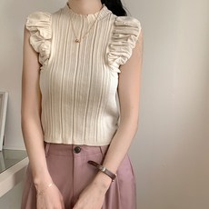 어썸풀 여성용 퍼프주름 맨소매 티셔츠 A25SMT031108