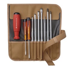 PB SWISS TOOLS 起子組 十字及一字螺絲起子9支組 組裝維修必備工具組 高精密度 凹凸面軟柄握把 特殊彈簧鋼, 1組