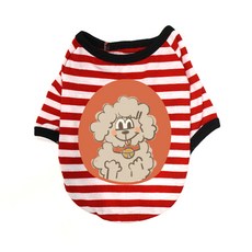 블랭크도그 강아지 크림이푸푸 티셔츠, RED, 1개