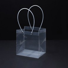 美化部長 PVC塑膠 花束 花盆 植物 禮物 蛋糕包裝 透明 長版 大型 購物袋, 06 方形 中, 5個