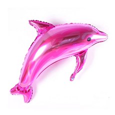 海豚超級造型鋁箔氣球, 5個, 粉紅色
