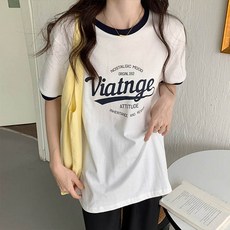 앤드스타일 여성용 빈티지애튜 반팔 티셔츠 262435