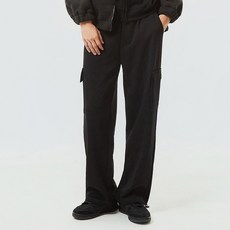 씨티라이프카멜 남녀공용 기모 코튼 와이드 스트링 트레이닝 카고 팬츠