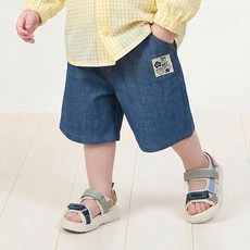 밀크마일 서핑 베어 포켓 포인트 4부 해지 데님팬츠