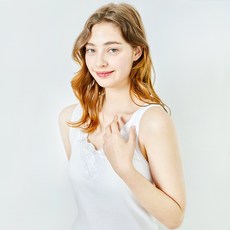 TRY 女性透氣純棉蕾絲無袖背心 3件組