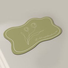 cofv 廚房用線條花紋地墊, 綠色