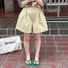 Starbean 女童雙鈕扣鬆緊帶彩色短褲